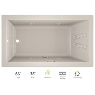 Jacuzzi 66" x 36" Solna Drop-In/Undermount Luxury Whirlpool Bathtub ...
